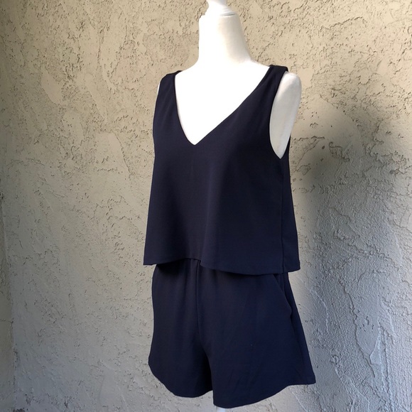Aqua Pants - Navy Blue Romper by Aqua Sz Med